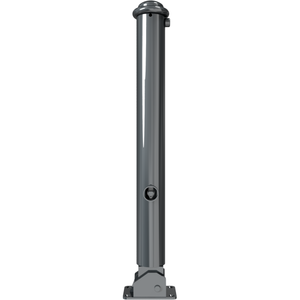 Ornamental bollard | Series 481B | � 82 mm | foldable, self-engaging lockto be fixed by plugs, with base plate 100 x 150 mm | with triangular locking mechanism acc. with DIN 3223 | without eyelet